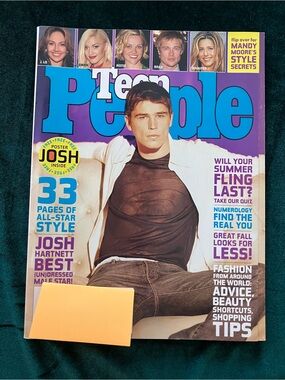 Vintage Teen People Magazine September 2002 Josh Hartnett Mandy Moore Cover